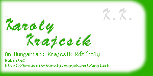 karoly krajcsik business card